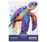 Puzzle De 1000 Pièces pour Adolescents Watercolor Sea Turtle Puzzles pour Adultes Anti-Stress Défi Éducatif Jeu De Défi Unique 70x50cm/1000pcs