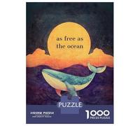 Puzzle De 1000 Pièces pour Adolescents Whale and Sunset Casse-tête pour Adultes - Jeu De Réflexion - Décoration Parfaite - Difficile Et Stimulant 52x38cm/1000pcs