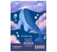 Puzzle De 1000 Pièces pour Adolescents Whale Finding Peace Puzzle Adulte Casse-tête Jeu D'analyse Et De Logique Cadeau d'anniversaire, Cadeaux, 38x26cm/1000pcs
