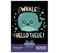 Puzzle De 1000 Pièces pour Adolescents Whale Hello There Puzzles pour Adultes Jeux Relaxants Découpe De Précision Cadeaux De Noël Et d'anniversaire 52x38cm/1000pcs