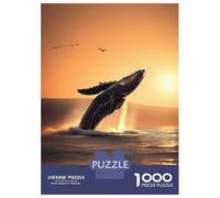 Puzzle De 1000 Pièces pour Adolescents Whale Jumping in The Sea Puzzles pour Adultes, Jouets À Monter Soi-même, Course De Vitesse Manuelle, Cadeaux Uniques d'anniversaire Et De Noël 70x50cm/1000pcs