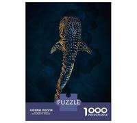 Puzzle De 1000 Pièces pour Adolescents Whale Shark in Gold Puzzles pour Adolescents - Jeu Manuel - Une Œuvre d'art - Cadeaux Uniques pour Un Anniversaire Ou Noël 52x38cm/1000pcs