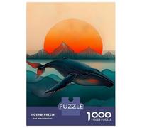 Puzzle De 1000 Pièces pour Adolescents Whale Sunset Puzzle pour Adultes - Jouet Anti-Stress - Améliore La Mémoire - Défi Éducatif 38x26cm/1000pcs