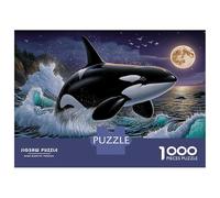 Puzzle De 1000 Pièces pour Adolescents Whale Watching at Night Puzzle Anti-Stress, Amusant Et Original, Cadeau Unique pour Un Anniversaire Ou Noël 52x38cm/1000pcs