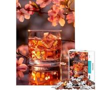 Puzzle de 1000 pièces pour Adolescents Whiskey with Ice and Blossoms Jeu Impossible Jouet addictif pour cultiver la Patience Cadeau Décoration Murale d'anniversaire (Dimensions 38x26cm)