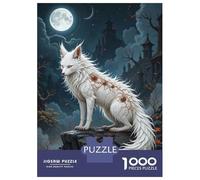 Puzzle De 1000 Pièces pour Adolescents White Fox with Mystical Markings Puzzle Adulte Anti-Stress, Décoration Murale, Difficile Et Stimulant 52x38cm/1000pcs