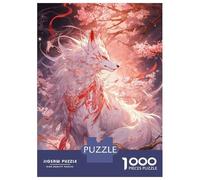 Puzzle De 1000 Pièces pour Adolescents White Kitsune of Sakura Puzzle, Jouet, Décoration Murale, Défi Difficile, Cadeau pour Les Amis Et La Famille 70x50cm/1000pcs