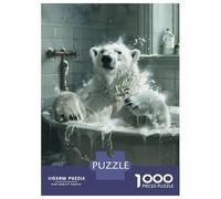 Puzzle De 1000 Pièces pour Adolescents White Polar Bear Bathtub Puzzles pour Adolescents - Jeu Manuel - Une Œuvre d'art - Cadeaux Uniques pour Un Anniversaire Ou Noël 38x26cm/1000pcs