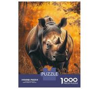 Puzzle De 1000 Pièces pour Adolescents White Rhino Portrait Puzzles pour Adultes - Jeu De Réflexion Difficile Et Stimulant À Compléter 52x38cm/1000pcs