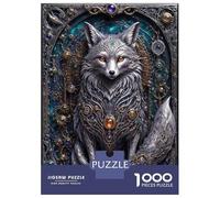 Puzzle De 1000 Pièces pour Adolescents White Steampunk Fox Puzzles pour Adolescents Jeux De Détente Difficulté Difficile Cadeaux pour Les Amis Et La Famille 52x38cm/1000pcs