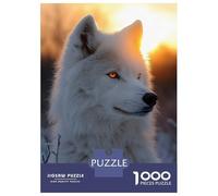 Puzzle De 1000 Pièces pour Adolescents White Wolf Portrait at Sunset Puzzles pour Adultes - Jeu De Réflexion Difficile Et Stimulant À Compléter 52x38cm/1000pcs