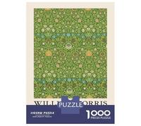 Puzzle De 1000 Pièces pour Adolescents William Morris Violet & Columbine Green Puzzle Adulte Jouets Anti-Stress Cadeaux pour Femmes Cadeaux Uniques pour Anniversaire Et Noël 52x38cm/1000pcs