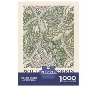 Puzzle De 1000 Pièces pour Adolescents William Morris Windrush Floral Green Puzzle Jeu Manuel Difficile Difficile Cadeaux pour Les Amis Et La Famille 70x50cm/1000pcs