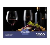Puzzle De 1000 Pièces pour Adolescents Wine, Grapes, and Cheese Still Life Puzzles pour Adultes Anti-Stress Défi Éducatif Jeu De Défi Unique 70x50cm/1000pcs