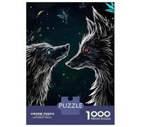 Puzzle De 1000 Pièces pour Adolescents Wolf Couple Digital Art Puzzle pour Adultes Jeu Manuel pour Améliorer La Mémoire Cadeau d'anniversaire, Cadeaux, 70x50cm/1000pcs