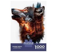 Puzzle De 1000 Pièces pour Adolescents Wolf Forest Dream Puzzles pour Adultes Vacances À La Maison Tuer Le Temps Chaque Pièce Est Unique pour Les Jeux 70x50cm/1000pcs