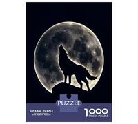 Puzzle De 1000 Pièces pour Adolescents Wolf Howling Under Moon Puzzles pour Adolescents - Jeu Manuel - Une Œuvre d'art - Cadeaux Uniques pour Un Anniversaire Ou Noël 70x50cm/1000pcs