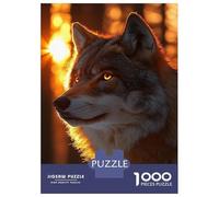 Puzzle De 1000 Pièces pour Adolescents Wolf in Golden Light Puzzle Adulte Jeu Manuel D'assemblage De Motifs Idéal comme Cadeau 52x38cm/1000pcs