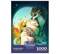 Puzzle De 1000 Pièces pour Adolescents Wolf Link and Amaterasu Hugging Puzzle pour Adultes Jeu Manuel pour Améliorer La Mémoire Cadeau d'anniversaire, Cadeaux, 52x38cm/1000pcs