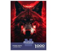Puzzle De 1000 Pièces pour Adolescents Wolf Red Puzzle pour Adultes Jeux en Famille Difficulté Difficile Cadeaux De Noël Et d'anniversaire 38x26cm/1000pcs