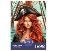Puzzle De 1000 Pièces pour Adolescents Woman Pirate Captain with Red Hair Puzzles pour Adolescents - Jeu Manuel - Une Œuvre d'art - Cadeaux Uniques pour Un Anniversaire Ou Noël 52x38cm/1000pcs