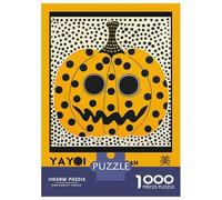Puzzle De 1000 Pièces pour Adolescents Yayoi Kusama Pumpkin No.9 Exhibition Poster Puzzles pour Adultes Vacances À La Maison Tuer Le Temps Chaque Pièce Est Unique pour Les Jeux 38x26cm/