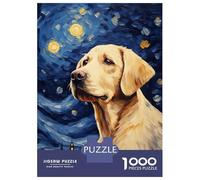 Puzzle De 1000 Pièces pour Adolescents Yellow Labrador Van Gogh Puzzles pour Adultes, Jouet, Décoration Murale, Une Œuvre d'art, Difficile Et Stimulant 52x38cm/1000pcs