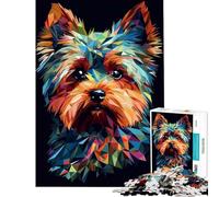 Puzzle de 1000 pièces pour Adolescents Yorkshire Terrier Abstrait Difficile et Stimulant activité familiale décoration intérieure Jouet pour Les 14 Ans et Plus (38x26cm)