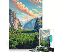 Puzzle de 1000 pièces pour Adolescents, Yosemite Nature Pop Art, découpe précise, Jeu Amusant et Relaxant, Cadeau d'anniversaire Original (38x52cm)