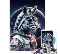 Puzzle de 1000 pièces pour Adolescents Zèbre Astronaute activités Amusantes à la Maison décoration Artistique Jeux en Famille Convient aux Personnes de 14 Ans et Plus (38x52cm)