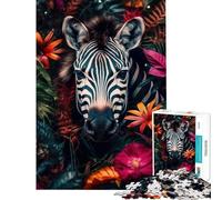 Puzzle de 1000 pièces pour Adolescents Zèbre dans la Jungle - Défi Artistique et éducatif - Décoration intérieure - Jeu éducatif pour Les 14 Ans et Plus (50x75cm)