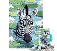 Puzzle de 1000 pièces pour Adolescents Zèbre dans Un Bassin de nénuphars Jeu Manuel captivant pour développer la Patience activité Artistique Cadeau éducatif (Dimensions 75x50cm)