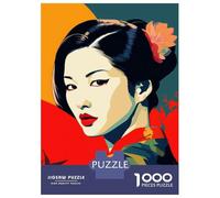 Puzzle de 1000 pièces pour adolescents zen Geisha Beauté Puzzle Jouets Décoration murale Décoration parfaite Cadeaux uniques pour anniversaire et Noël 38 x 26 cm/1000 pièces