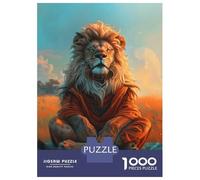 Puzzle De 1000 Pièces pour Adolescents Zen Lion Meditation Casse-têtes pour Adultes - Jeu De Réflexion, Analyse Et Logique - Stimule Le Cerveau 70x50cm/1000pcs