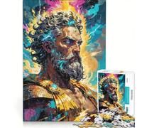 Puzzle de 1000 pièces pour Adolescents Zeus Roi de l'Olympe Jeu Relaxant décoration Murale pour Anniversaire Noël 50x75cm