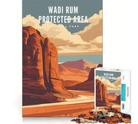 Puzzle de 1000 pièces pour Adolescents Zone protégée du Wadi Rum Jeu d'assemblage précis Défi Mental Jouet Moment de détente et de Divertissement Scène de Noël (50x75cm)