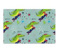 Puzzle de 1000 pièces pour adulte - Éléphant blanc - Cadeaux amusants pour adultes - Jouet de famille - Œuvre d'art - Crocodiles mignons - Skateboards - Vert - 75 x 50 cm