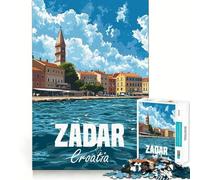 Puzzle de 1000 pièces pour Adultes à Zadar,Croatie Un Jeu Amusant et Relaxant,découpé au Laser avec Une qualité supérieure,idéal pour se détendre et Faire Travailler Ses méninges à la Maison 38x52cm