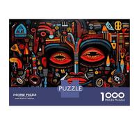 Puzzle De 1000 Pièces pour Adultes Abstract African Art Print Puzzles pour Adultes, Jeux De Société, Découpe De Précision, Cadeaux pour Les Amis Et La Famille 70x50cm/1000pcs