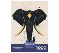 Puzzle De 1000 Pièces Pour Adultes Abstract Elephant Vector Portrait with Golden Tusks Puzzle Pour Adultes Jeu Manuel Pour Améliorer La Mémoire Cadeaux D'anniversaire Et Cadeaux Uniques 70x50cm/1000pc