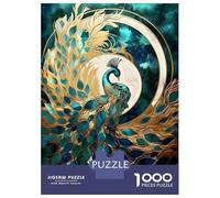 Puzzle De 1000 Pièces pour Adultes Abstract Peacock Kintsugi Puzzles pour Adultes, Jeu Manuel, Cadeau d'anniversaire, Activités Amusantes À La Maison, 38x26cm/1000pcs
