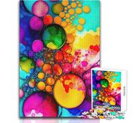 Puzzle de 1000 pièces pour Adultes, Abstrait, à l'encre à Alcool, Casse-tête, Jeu Familial, idéal pour se détendre à la Maison, Cadeau Parfait Dimensions : 38x26cm