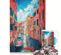 Puzzle de 1000 pièces pour Adultes Affiche Artistique de Venise Jeu éducatif Course de Vitesse Manuelle idéal comme Cadeau pour Toute la Famille 38x26cm