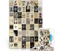 Puzzle de 1000 pièces pour Adultes Affiche d'art rétro en mosaïque Fait de Papier，pour et à partir de 14 Ans et Plus pour s'amuser en Famille Cadeau Amusant en Famille。Taille：26x38cm