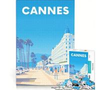 Puzzle de 1000 pièces pour Adultes, Affiche de Cannes, Jeu Impossible, Anti-Stress, Cadeau Original pour Un Anniversaire ou Noël 50x75cm