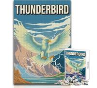 Puzzle de 1000 pièces pour Adultes - Affiche de cryptozoologie - Oiseau-Tonnerre - Jeu éducatif - Anti-Stress - Cadeau d'anniversaire - Dimensions : 38x26cm