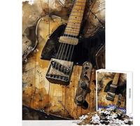 Puzzle de 1000 pièces pour Adultes Affiche de Guitare à Simple bobinage Jeu Relaxant Amusant et Humoristique Décoration Murale Un Vrai défi à relever (50x75cm)