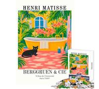 Puzzle de 1000 pièces pour Adultes Affiche de l'exposition Henri Matisse avec Chat Noir Jeu éducatif pour Les Anniversaires Jeux relaxants Chaque pièce est Unique Dimensions 50x75cm