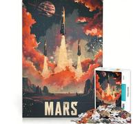 Puzzle de 1000 pièces pour Adultes Affiche de Mission sur Mars Jeu de Construction pour s'amuser en Famille renforcer Les Liens Amoureux 50x75cm