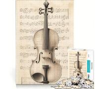 Puzzle de 1000 pièces pour Adultes Affiche de partition de Violon Jeu Pratique pour améliorer la mémoire idéal comme Cadeau pour Toute la Famille 38x26cm